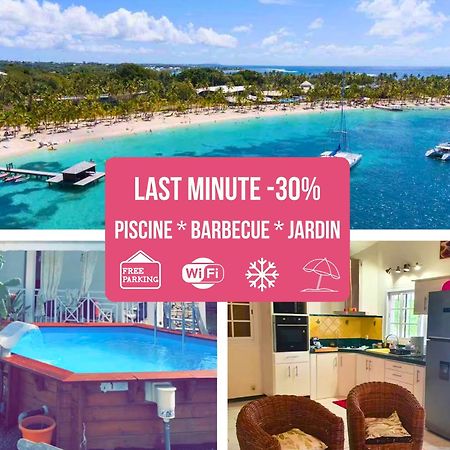 Le Sable Bleu - Evasion Tropicale A Sainte-Anne - Plage 5Min - Piscine - Parking - Logement Climatise - Vue Sur Les Palmiers - Parfait Pour Sejours En Famille Ou Entre Amis Zewnętrze zdjęcie